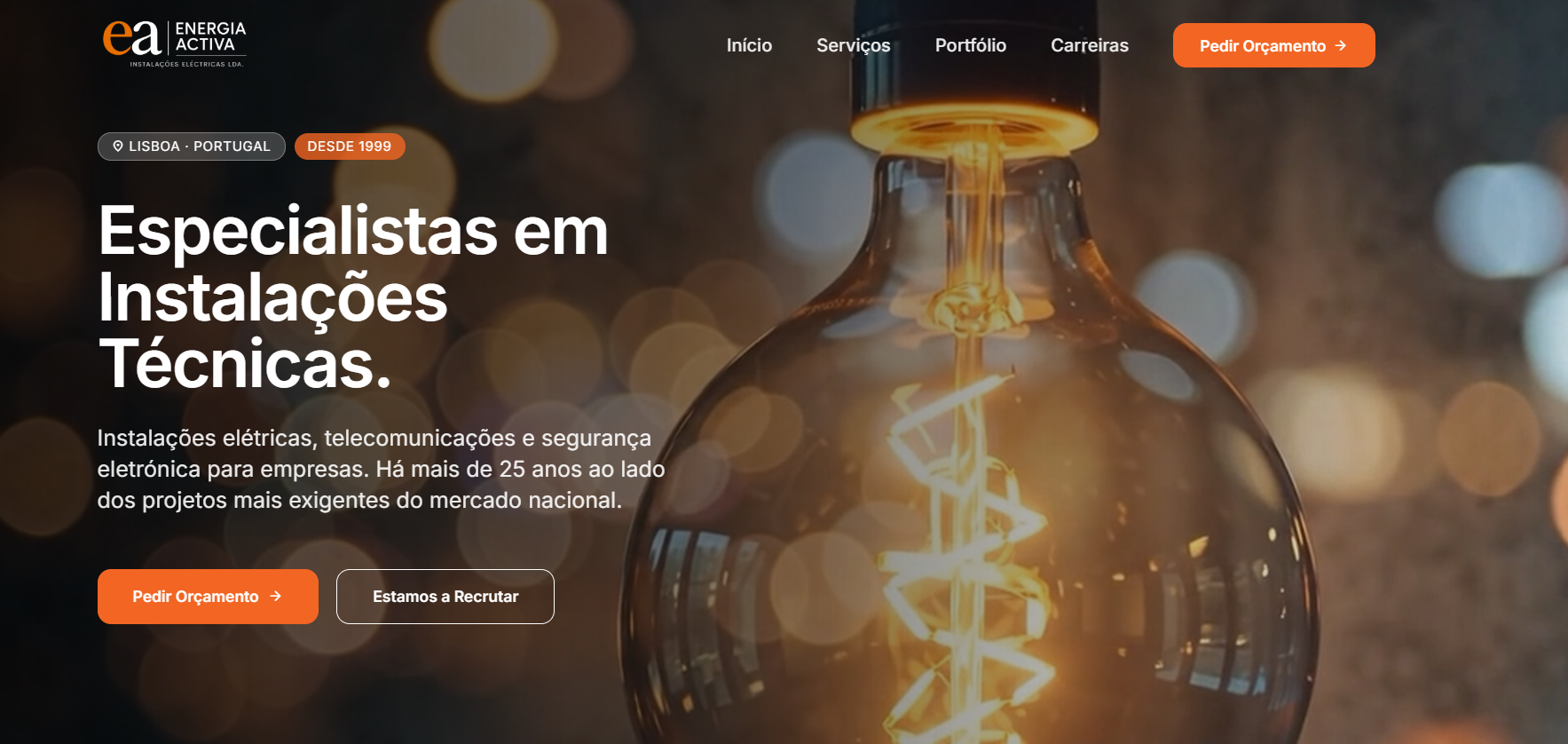 Website da Energia Activa desenvolvido pela WebVentures